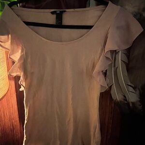 3/$10 H&M Soft Pink Ruffle Sleeve Blouse